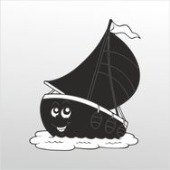 Technopa 20 cm uzunluk Gülen Tekne Folyo Sticker