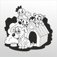Technopa 20 cm Uzunluk Tatlı Hayvanlar Folyo Sticker