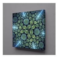 Technopa 3 Boyutlu Yeşil Çiçek 40x40 cm Kanvas Tablo
