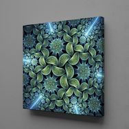 Technopa 3 Boyutlu Yeşil Çiçek 70x70 cm Kanvas Tablo