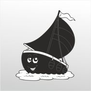 Technopa 60 cm Uzunluk Gülen Tekne Folyo Sticker