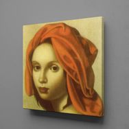 Technopa Al Yazmalı Kadın 120x120 cm Kanvas Tablo