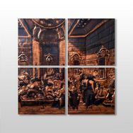 Technopa Bakır Tablo 110x110 cm Kanvas Tablo