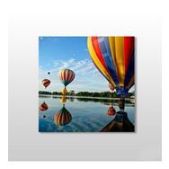 Technopa Balonlar ve Nehir 120x120 cm Kanvas Tablo