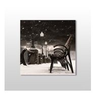 Technopa Bank Siyah Beyaz 60x60 cm Kanvas Tablo