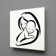 Technopa Bebeğine Sarılan Anne 60x60 cm Kanvas Tablo