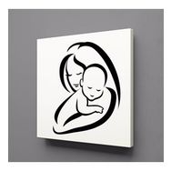 Technopa Bebeğine Sarılan Anne 80x80 cm Kanvas Tablo
