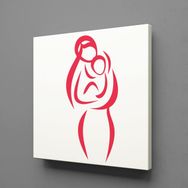 Technopa Bebeğini Koklayan Anne 130x130 cm Kanvas Tablo