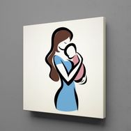 Technopa Bebeğini Kucağına Alan Anne 130x130 cm Kanvas Tablo