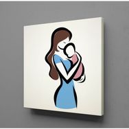 Technopa Bebeğini Kucağına Alan Anne 80x80 cm Kanvas Tablo