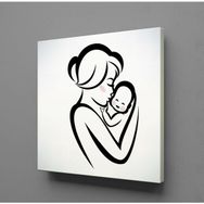 Technopa Bebeğini Öpen Anne 50x50 cm Kanvas Tablo