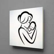 Technopa Bebeğini Öpen Anne 60x60 cm Kanvas Tablo