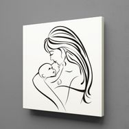 Technopa Bebeğiyle İlgilenen Anne 120x120 cm Kanvas Tablo