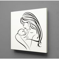 Technopa Bebeğiyle İlgilenen Anne 30x30 cm Kanvas Tablo