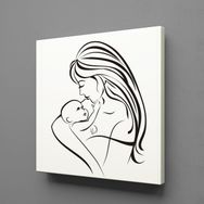 Technopa Bebeğiyle İlgilenen Anne 60x60 cm Kanvas Tablo