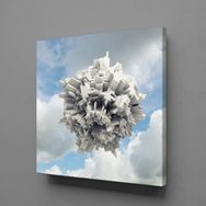 Technopa Beyaz 110x110 cm Kanvas Tablo