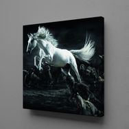 Technopa Beyaz At 120x120 cm Kanvas Tablo