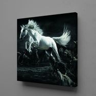 Technopa Beyaz At 130x130 cm Kanvas Tablo