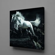 Technopa Beyaz At 60x60 cm Kanvas Tablo