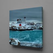Technopa Beyaz Deniz Feneri 40x40 cm Kanvas Tablo