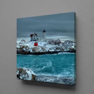 Technopa Beyaz Deniz Feneri 80x80 cm Kanvas Tablo