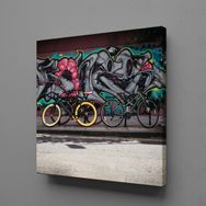 Technopa Bisikletler 90x90 cm Kanvas Tablo