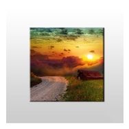 Technopa Bulut Arkası Güneş 70x70 cm Kanvas Tablo