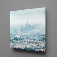 Technopa Buzlu Şehrin Güzelliği 100x100 cm Kare Kanvas Tablo