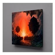 Technopa Dalga Arasından Güneşin Doğuşu 100x100 cm Kanvas Tablo