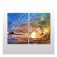 Technopa Dalga ve Güneş 100x90 cm Kanvas Tablo