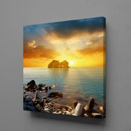 Technopa Deniz Ardı Gün Batımı 100x100 cm Kanvas Tablo