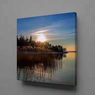 Technopa Deniz Gün Doğumu 30x30 cm Kanvas Tablo