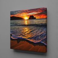 Technopa Deniz Kum Güneş 130x130 cm Kanvas Tablo