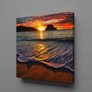 Technopa Deniz Kum Güneş 70x70 cm Kanvas Tablo