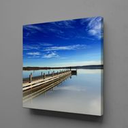 Technopa Deniz ve Köprü 170x170 cm Kanvas Tablo