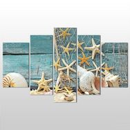 Technopa Deniz Yıldızı ve Deniz Kabuğu 140x80 cm Kanvas Tablo