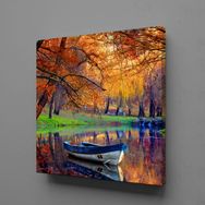 Technopa Deredeki Kayık 30x30 cm Kanvas Tablo