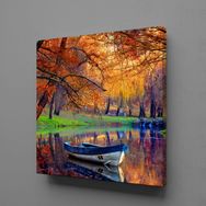 Technopa Deredeki Kayık 50x50 cm Kanvas Tablo
