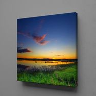 Technopa Doğa Deniz Manzarası 130x130 cm Kanvas Tablo