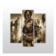 Technopa Gaz Maskeli Adam 111x120 cm Kanvas Tablo