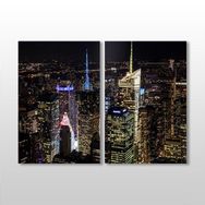 Technopa Gece Şehir Manzarası 100x90 cm Kanvas Tablo
