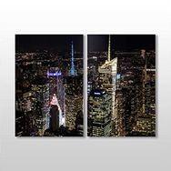 Technopa Gece Şehir Manzarası 90x80 cm Kanvas Tablo