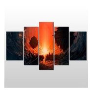 Technopa Girdap Kızıl 105x60 cm Kanvas Tablo