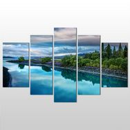 Technopa Göl ve Orman Manzarası 172x100 cm Kanvas Tablo