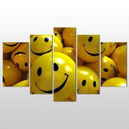 Technopa Gülen Emojiler 260x150 cm Kanvas Tablo