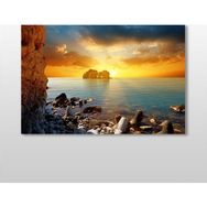Technopa Gün Batımı Koy 105x70 cm Kanvas Tablo
