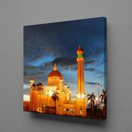 Technopa Işıklı Cami 25x25 cm Kanvas Tablo
