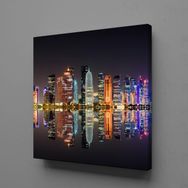 Technopa Işıklı Deniz Yansıması 80x80 cm Kare Kanvas Tablo