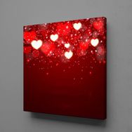 Technopa Işıklı Kalpler 130x130 cm Kanvas Tablo