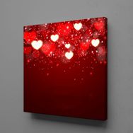 Technopa Işıklı Kalpler 80x80 cm Kanvas Tablo